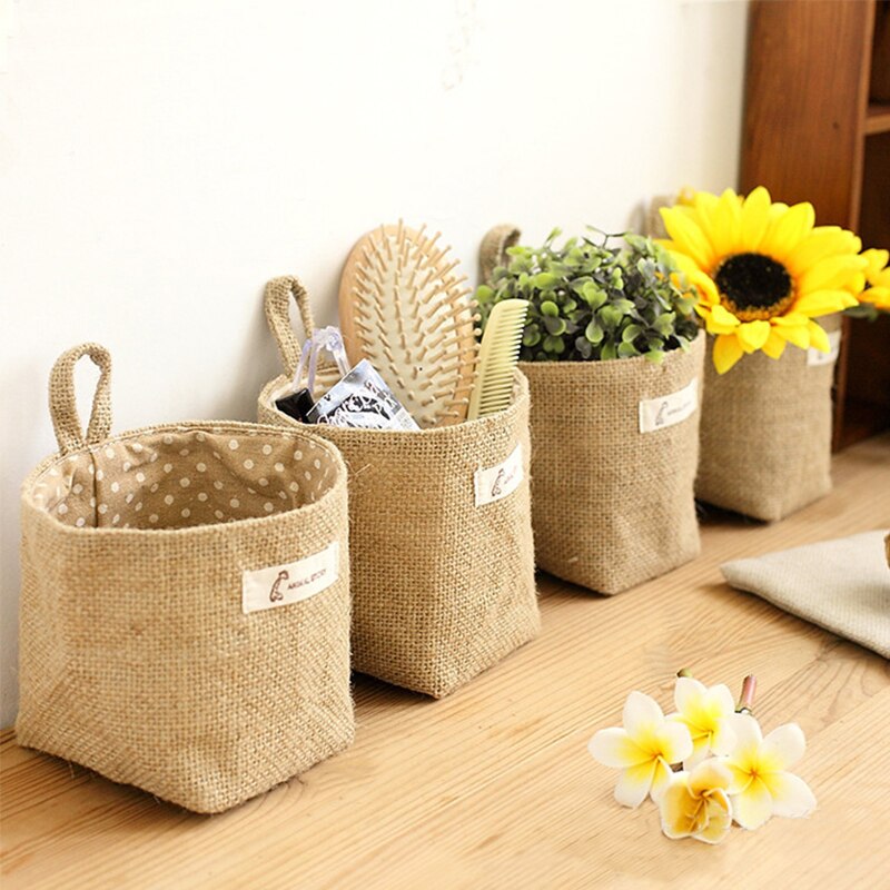 Woven Wall Basket - Styl skandynawski mały wiszący kieszeń ścienna