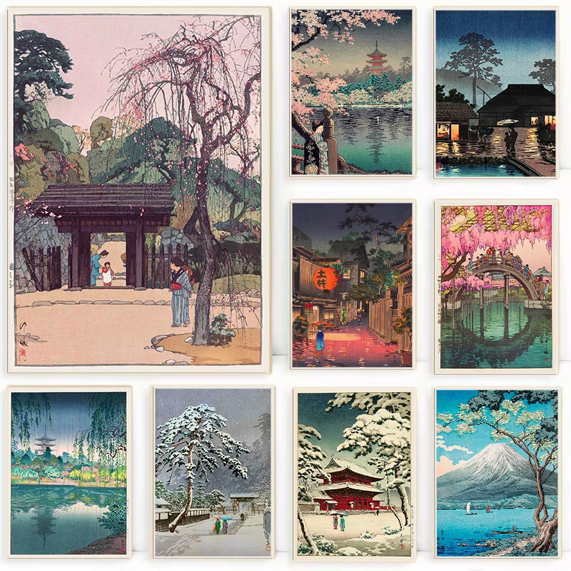 Home Decor Japandi - Retro Ukiyo-e Tradycyjny Japoński Plakat Tokio