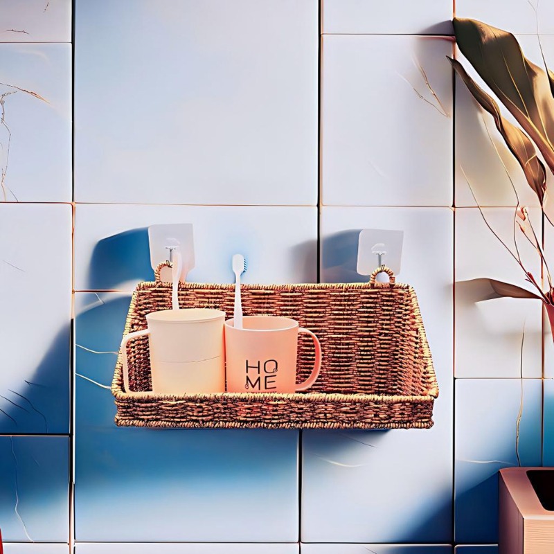 Woven Wall Basket - Tkany kosz wiszący z rattanu z