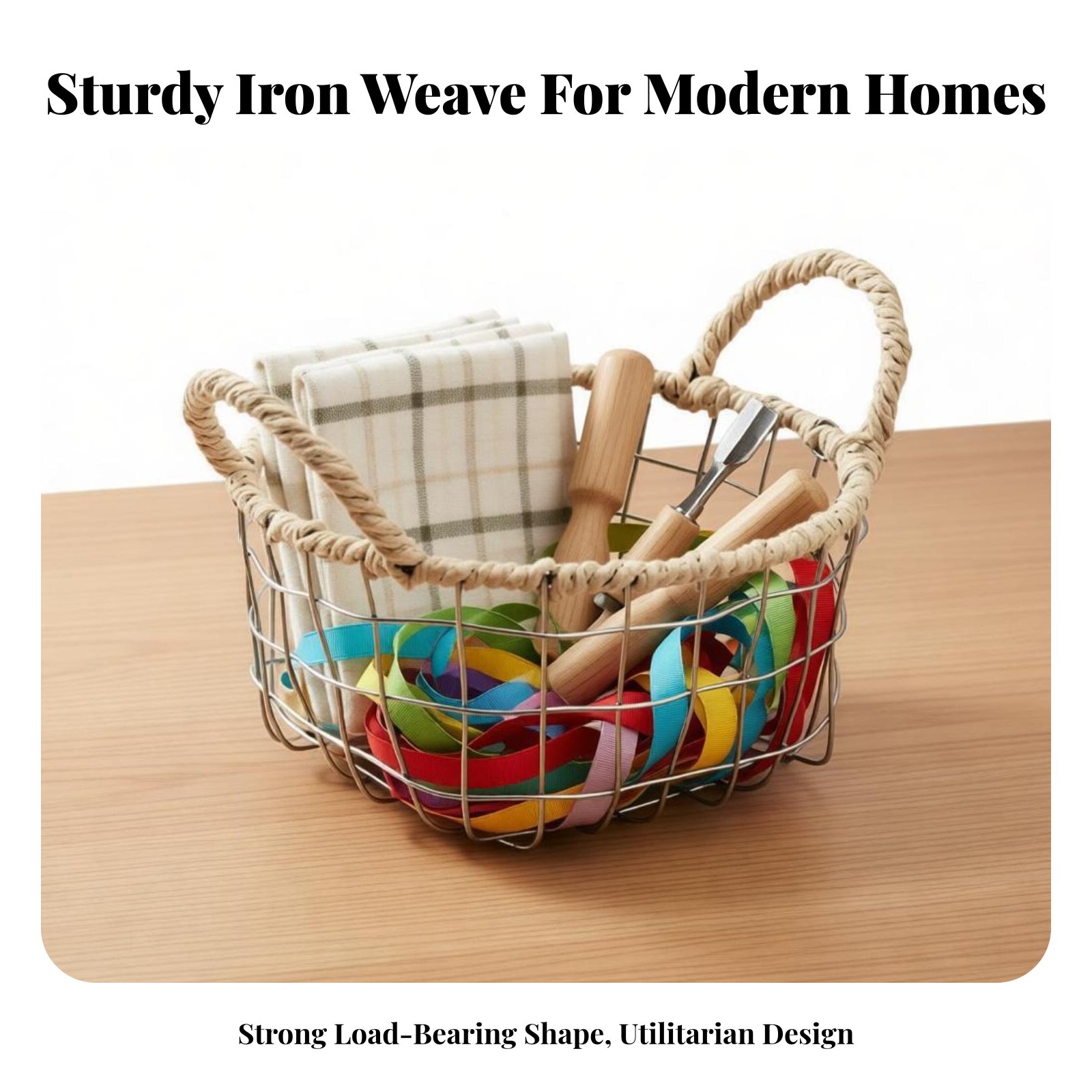 Woven Wall Basket - Kosz na przybory kuchenne na blat,