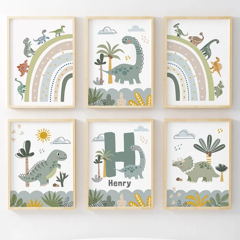 Home Decor Japandi - Obraz na płótnie z dinozaurami z