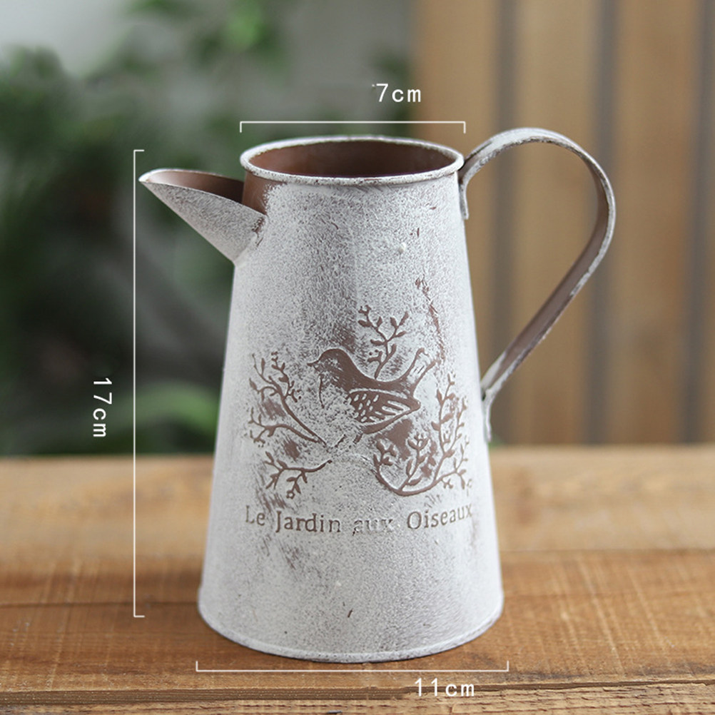 Home Decor Vase With Flowers - Metalowe wiaderko ogrodowe w stylu vintage
