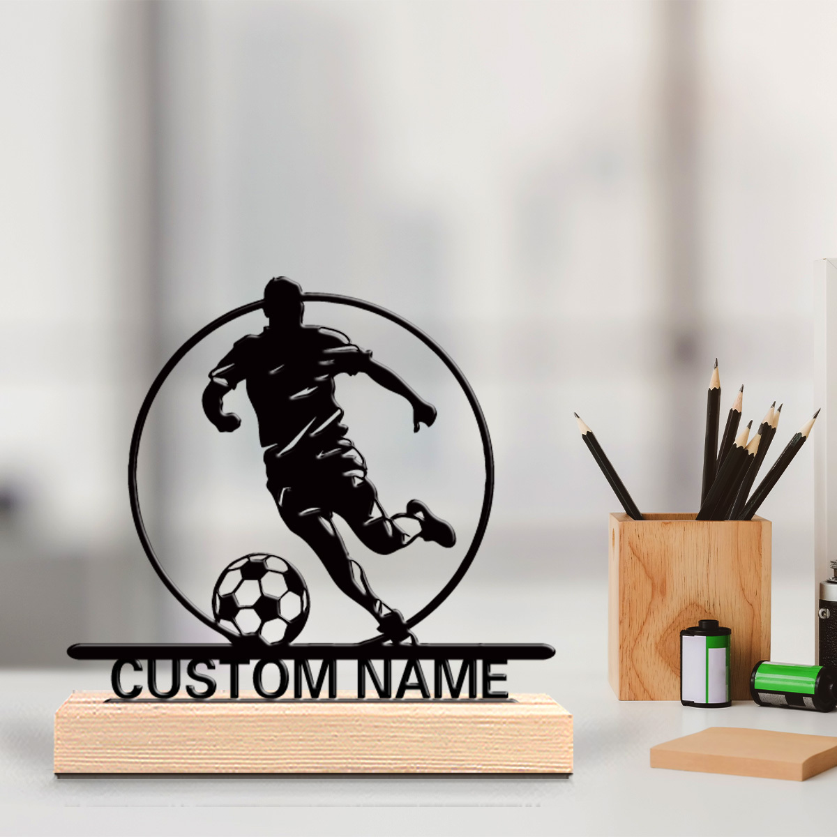 Metalowa statuetka piłkarza z  – Home Decor Com recenzja i cena