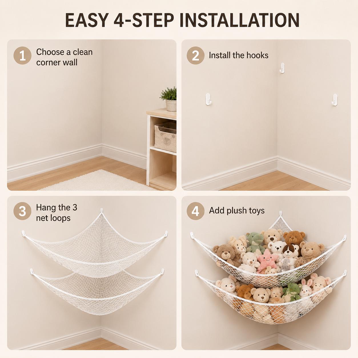 Hamak na zabawki z siatki, wis – Home Decor Com recenzja i cena