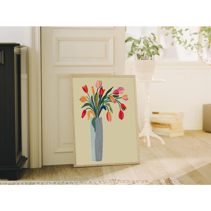2 szt. Obrazów na płótnie z tu – Home Decor Vase With Flowers recenzja i cena