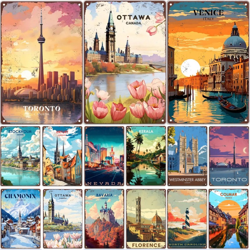 Retro Metalowy Znak Podróżnicz – Home Decor Canada recenzja i cena