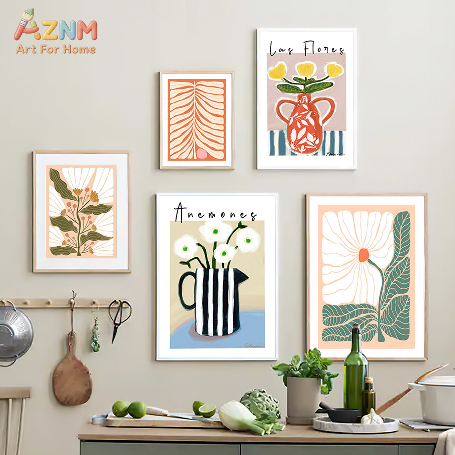 AZNM Boho Kwiatowy Obraz na Pł – Home Decor Vase With Flowers recenzja i cena