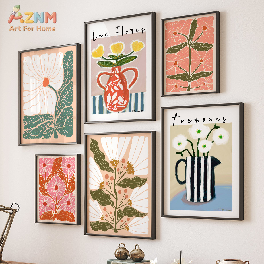 AZNM Boho Kwiatowy Obraz na Pł – Home Decor Vase With Flowers recenzja i cena