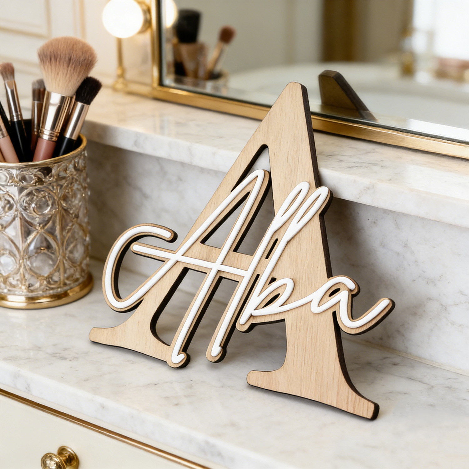 1 szt. Dwupoziomowa drewniana  – Home Decor Product recenzja i cena